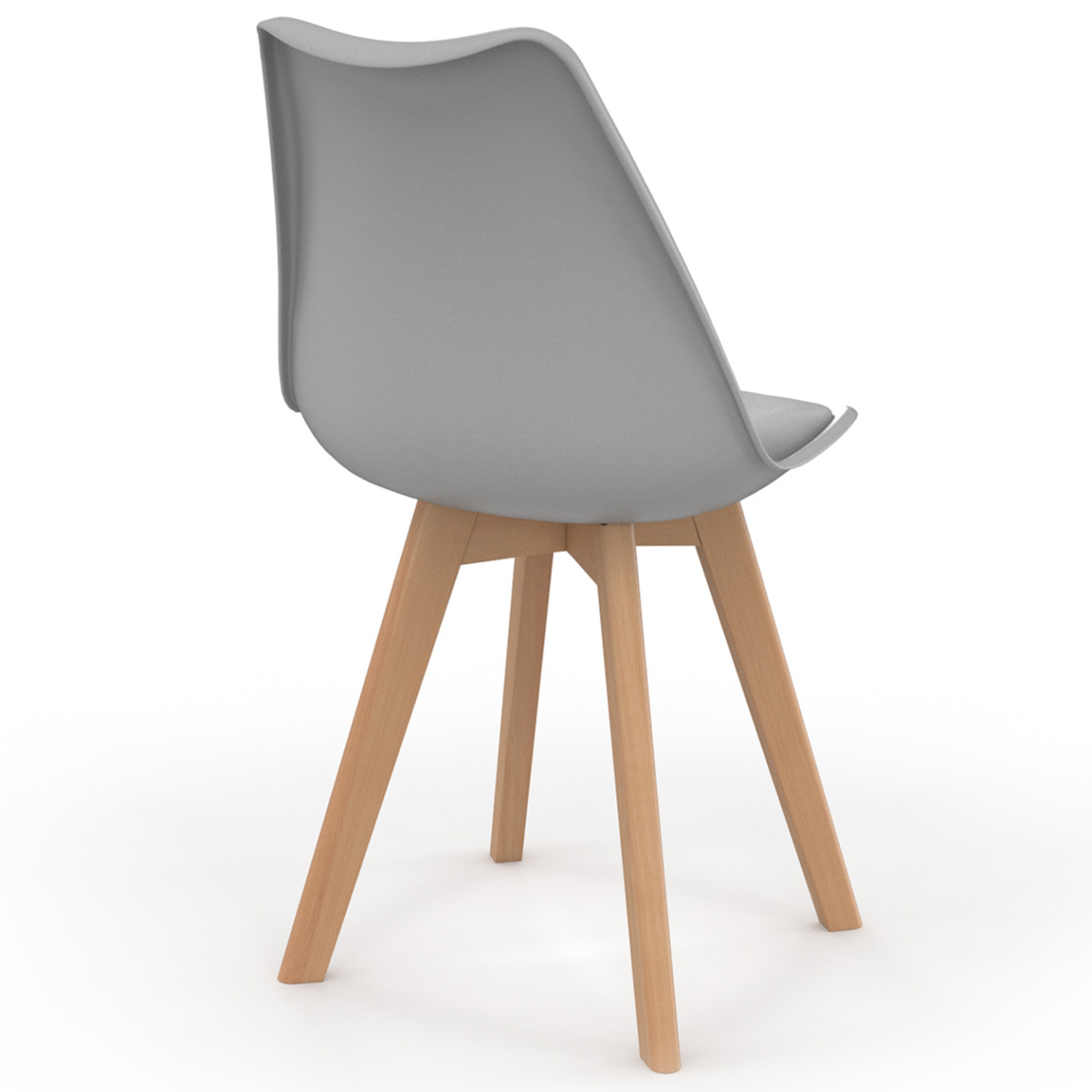 Voir la diapositive 4 : ID MARKET Lot de 8 chaises scandinaves sara mix color pastel rose x2, blanc x2, gris clair x2, bleu x2