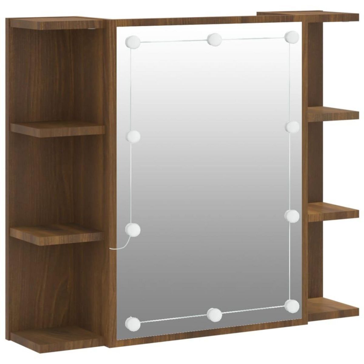 VIDAXL Armoire a miroir avec LED Chene marron 70x16,5x60 cm