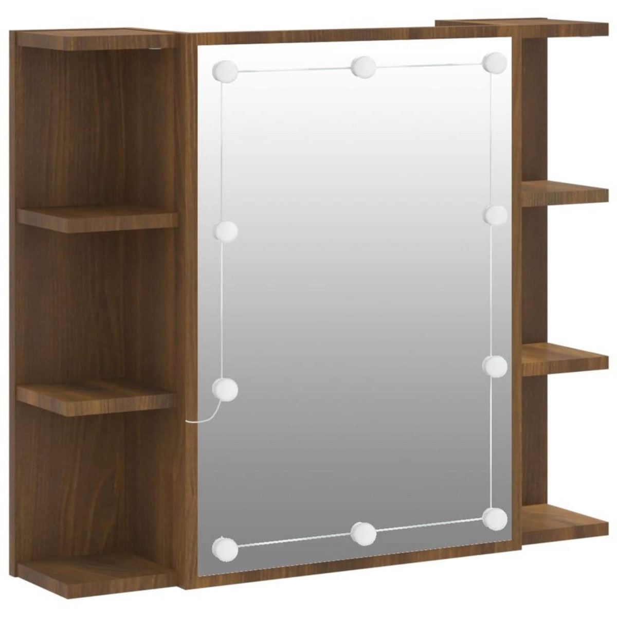 VIDAXL Armoire a miroir avec LED Chene marron 70x16,5x60 cm