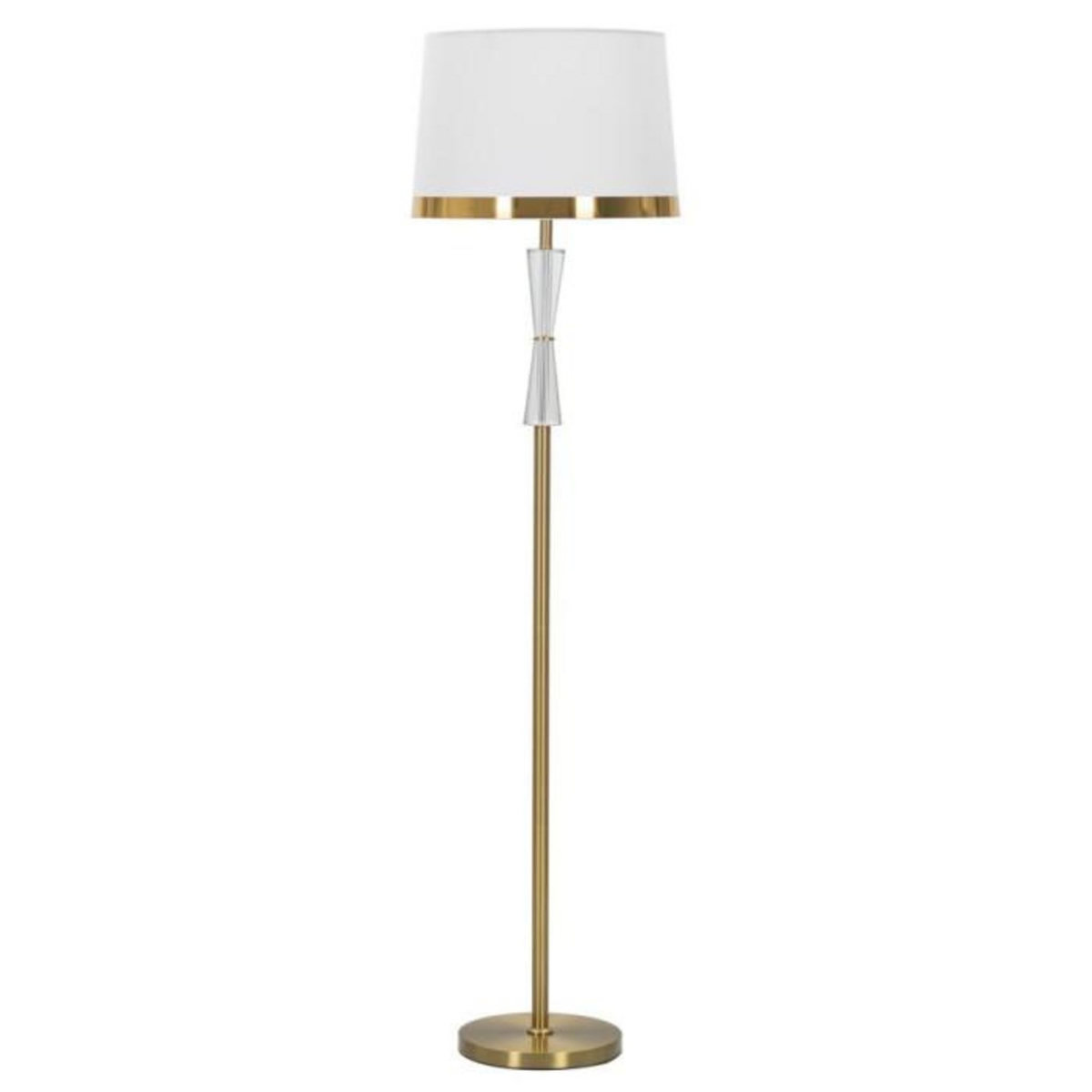 Paris Prix Lampadaire en Verre  Cristal  153cm Blanc & Or
