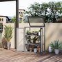 OUTSUNNY Mini serre de jardin 3 niveaux dim. 76L x 47l x 110H cm double porte toit ouvrant bois sapin lasuré gris polycarbonate