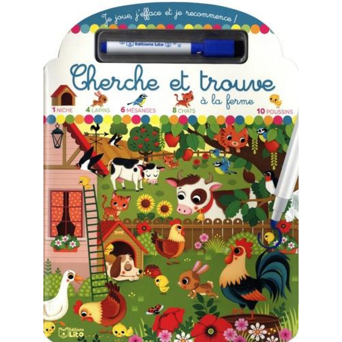 CHERCHE ET TROUVE A LA FERME. AVEC 1 FEUTRE EFFACABLE, Iossa Federica