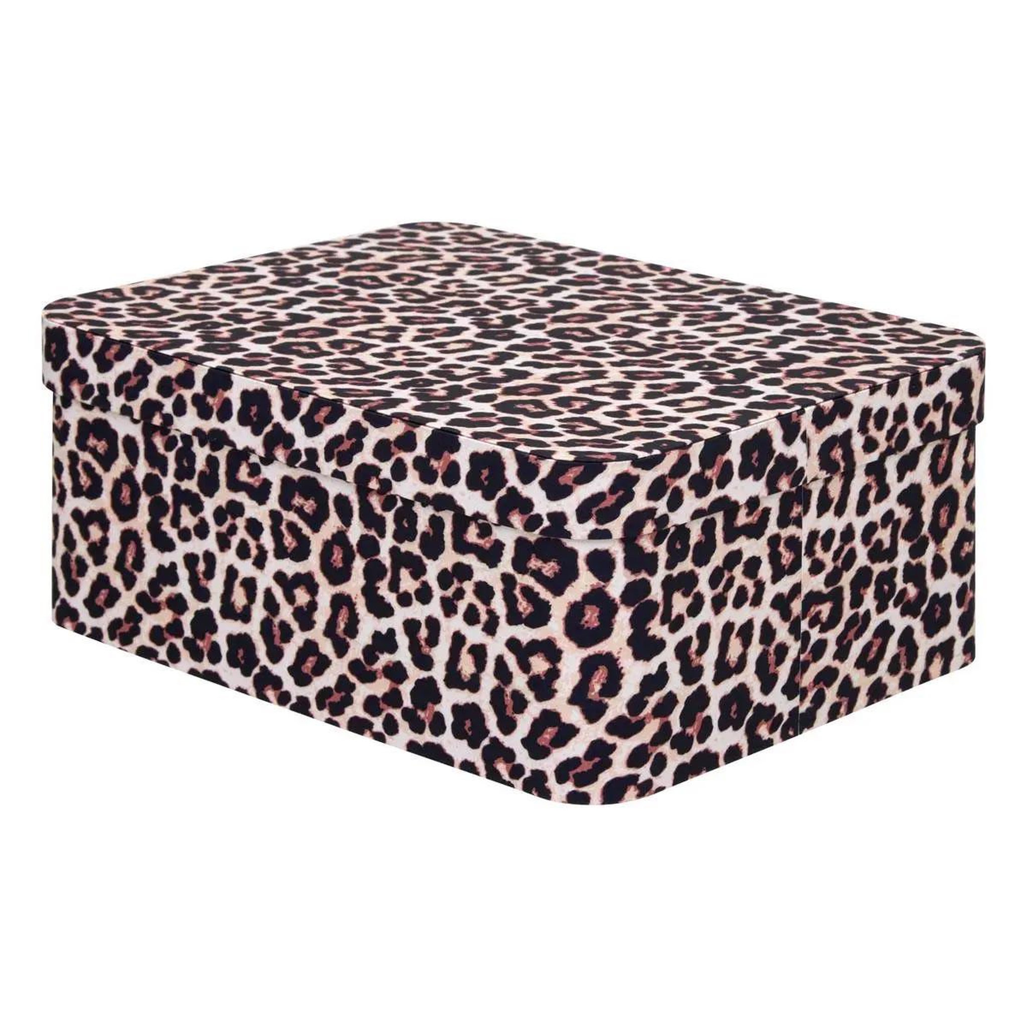 Voir la diapositive 3 : FIVE Lot de 4 boîtes déco léopard  polybox  39cm marron