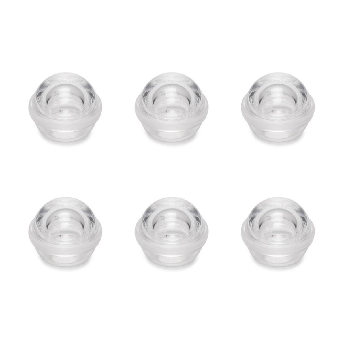 EMUCA SRL Lot de 6 butées de porte hémisphériques adhésives -  fixation au sol -  Plastique -  Transparent