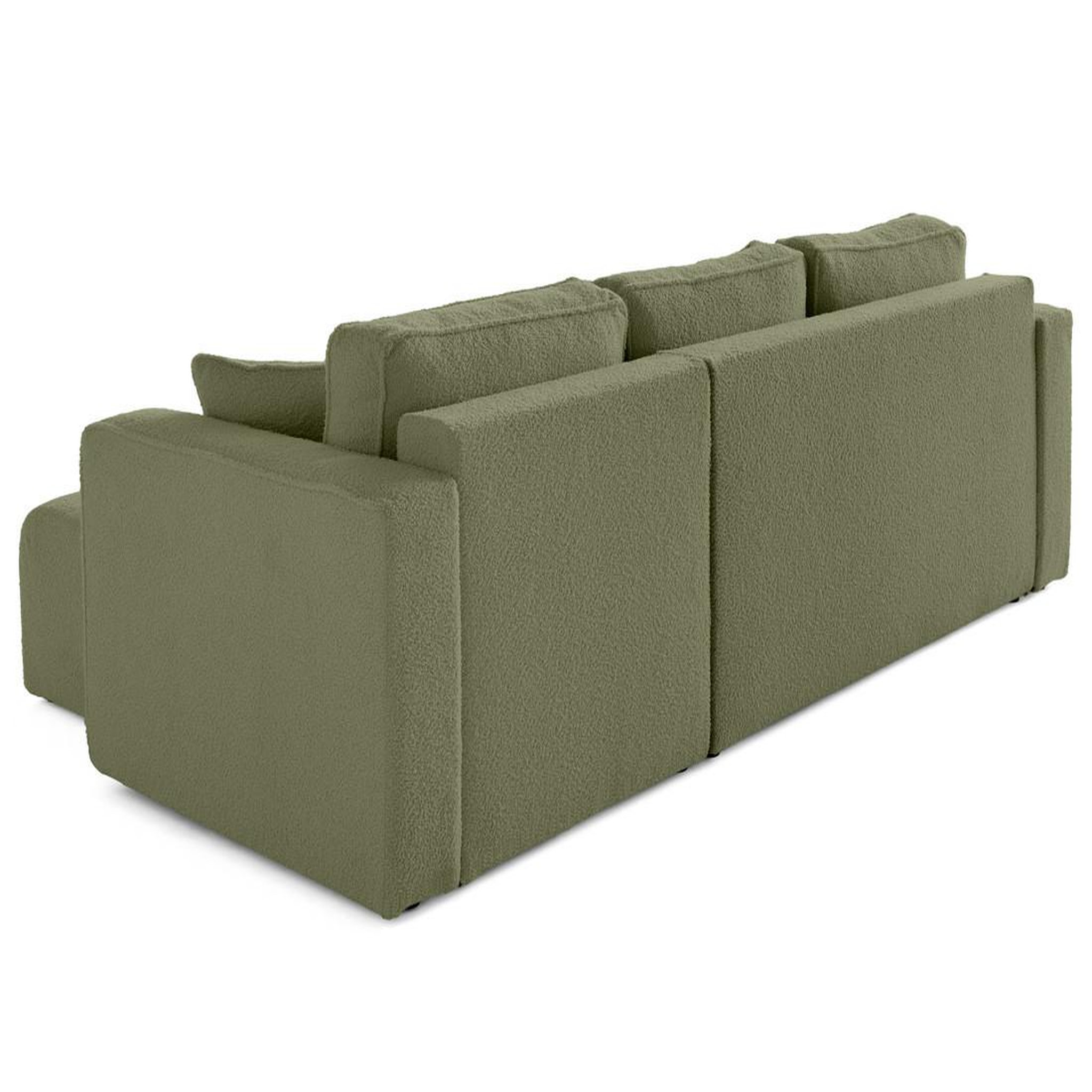 Voir la diapositive 5 : BEST MOBILIER Topaze - canapé d'angle déhoussable réversible 4 places en tissu bouclette