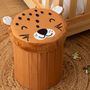 Voir la diapositive 2 : ATMOSPHERA Pouf-coffre enfant imprimé léopard ANOKI - Marron