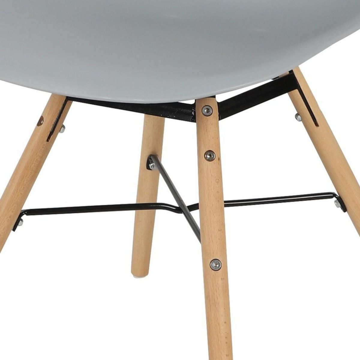 FORNORD Chaise grise structure métal et pieds bois