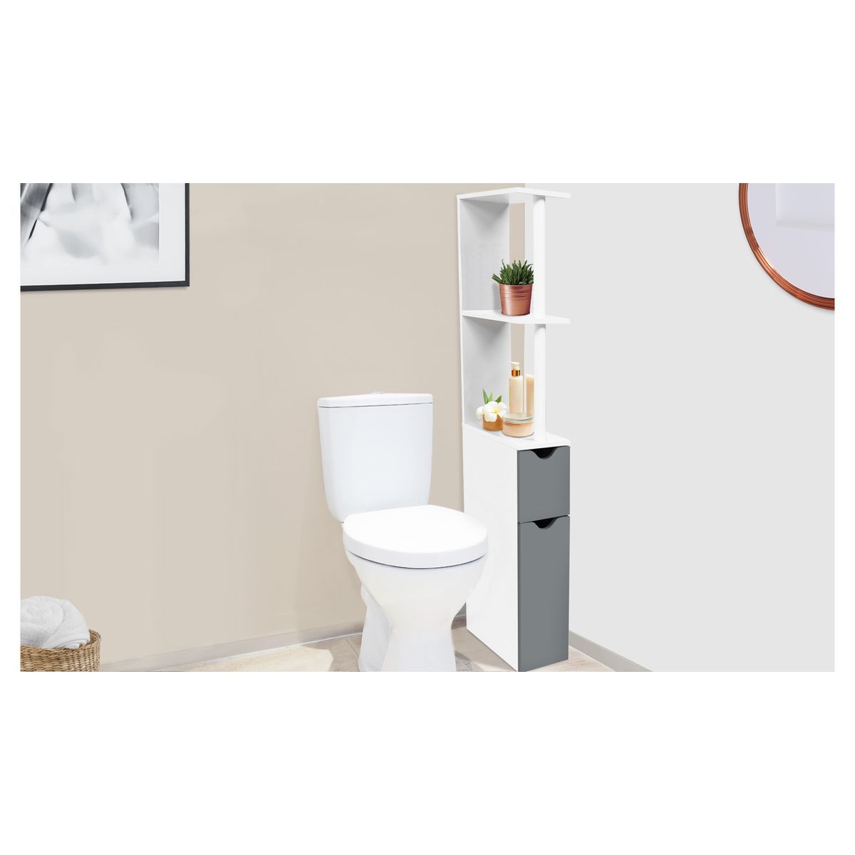 Etagère wc 2 portes NATHAN