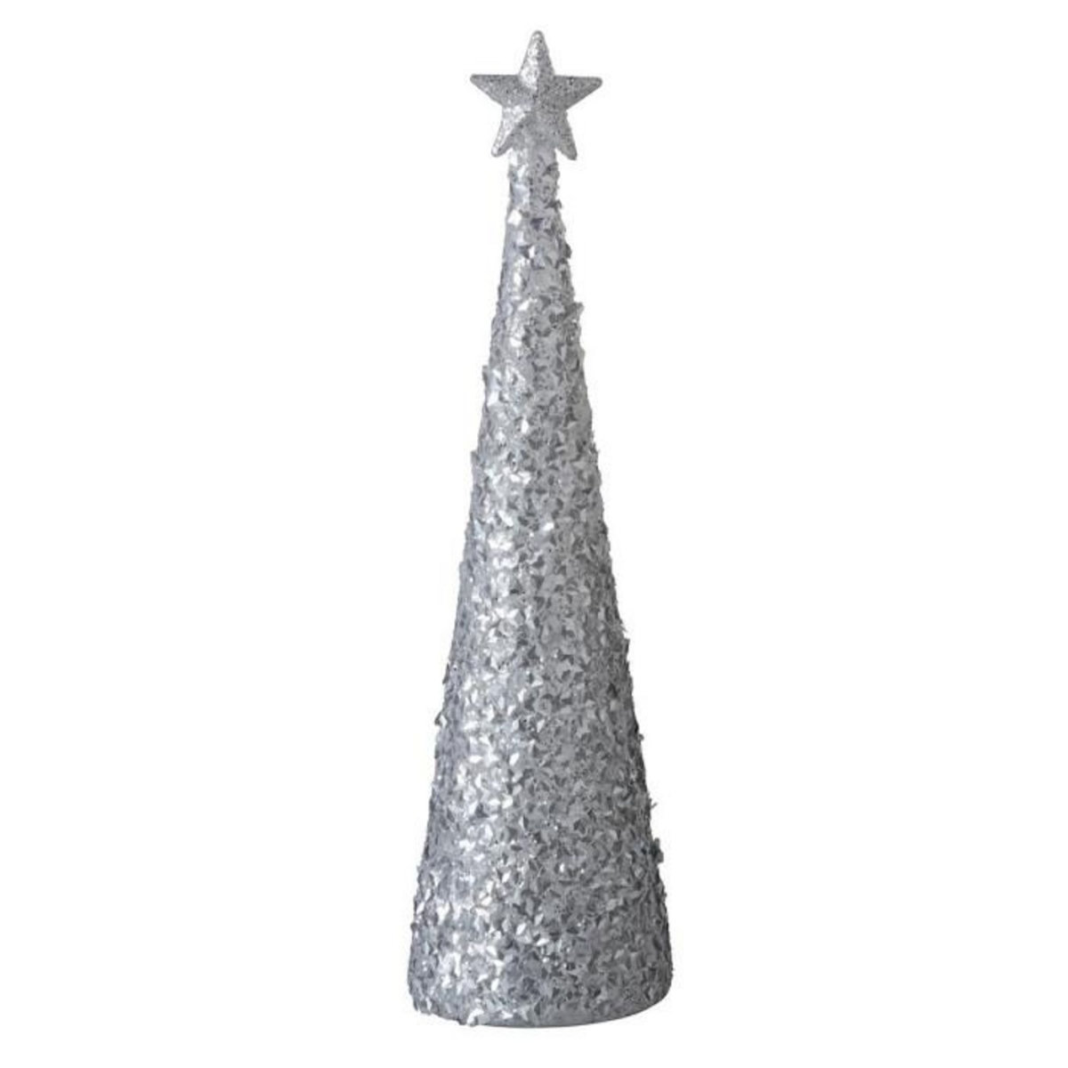 Paris Prix Décoration de Noël Led  Cône & Étoile  34cm Argent