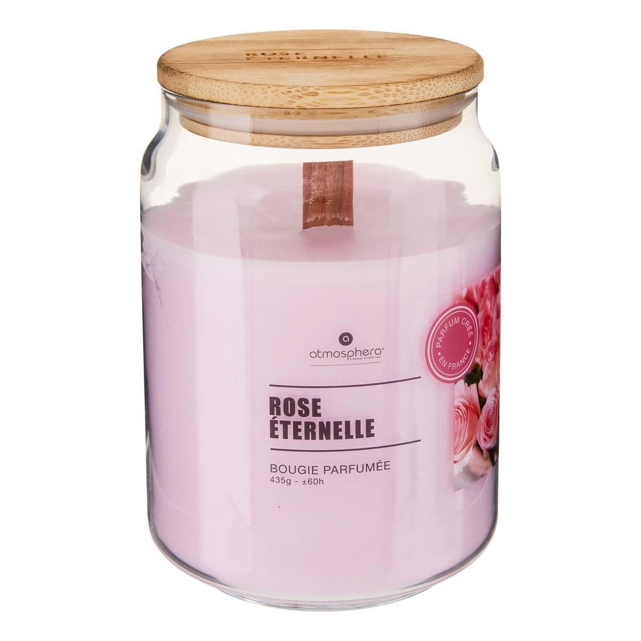 ATMOSPHERA Bougie parfumée en verre  vicky  435g rose éternelle