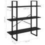 Voir la diapositive 6 : VIDAXL Bibliotheque a 3 niveaux Noir 100x30x105 cm Bois de pin massif