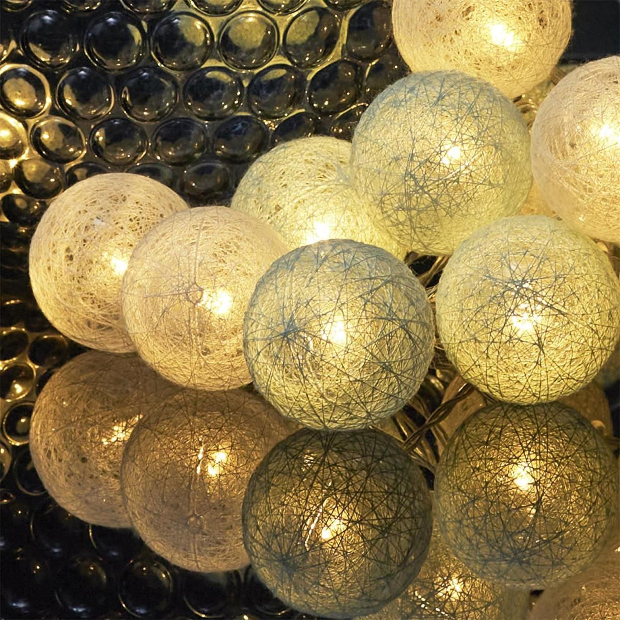 Voir la diapositive 3 : The Home Deco Factory Guirlande lumineuse led  boule  360cm blanc & bleu