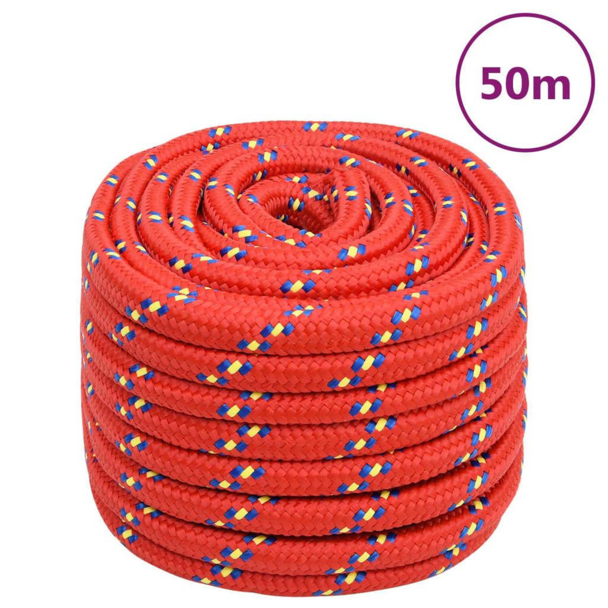 VIDAXL Corde de bateau Rouge 20 mm 50 m Polypropylene