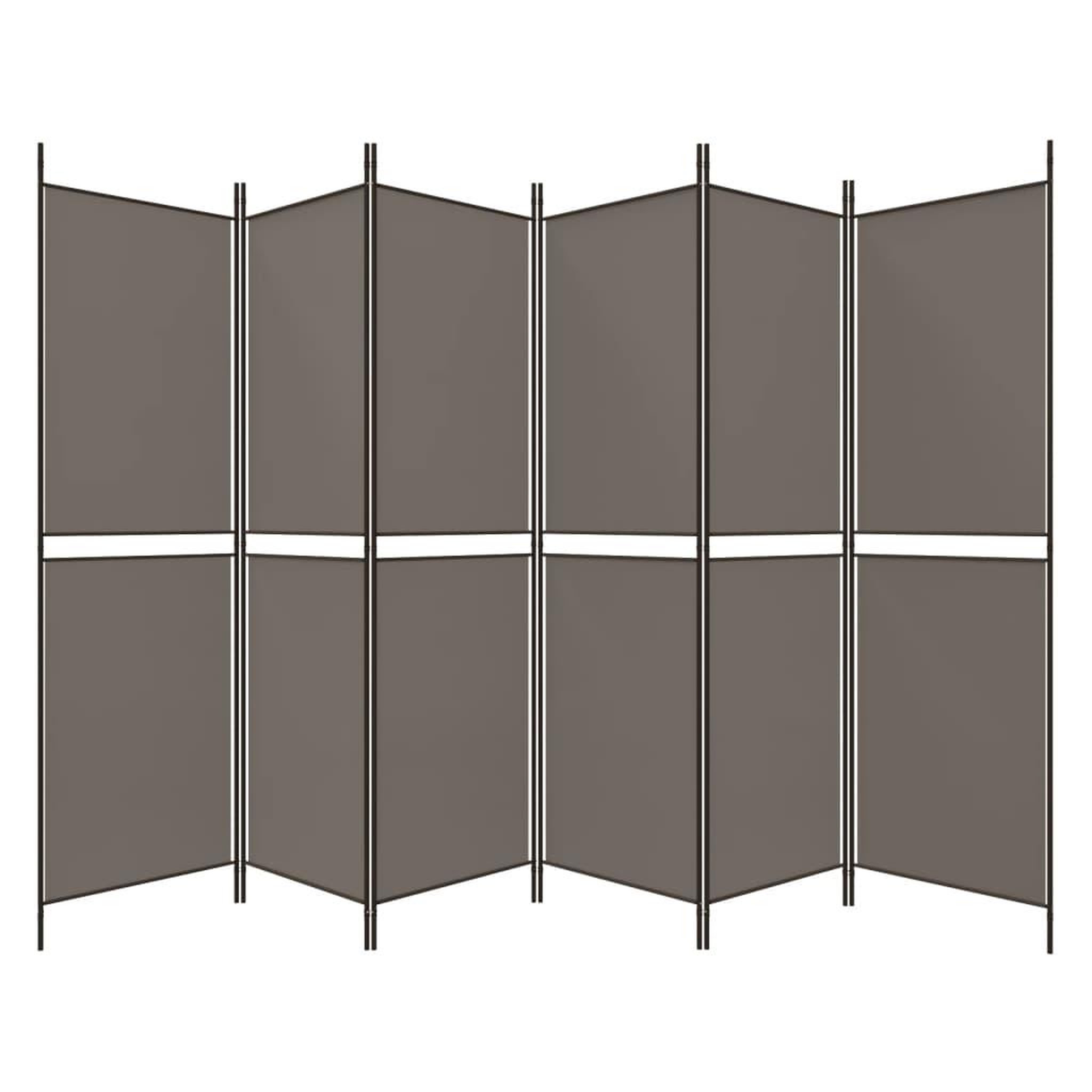 Voir la diapositive 5 : VIDAXL Cloison de separation 6 panneaux Anthracite 300x220 cm Tissu