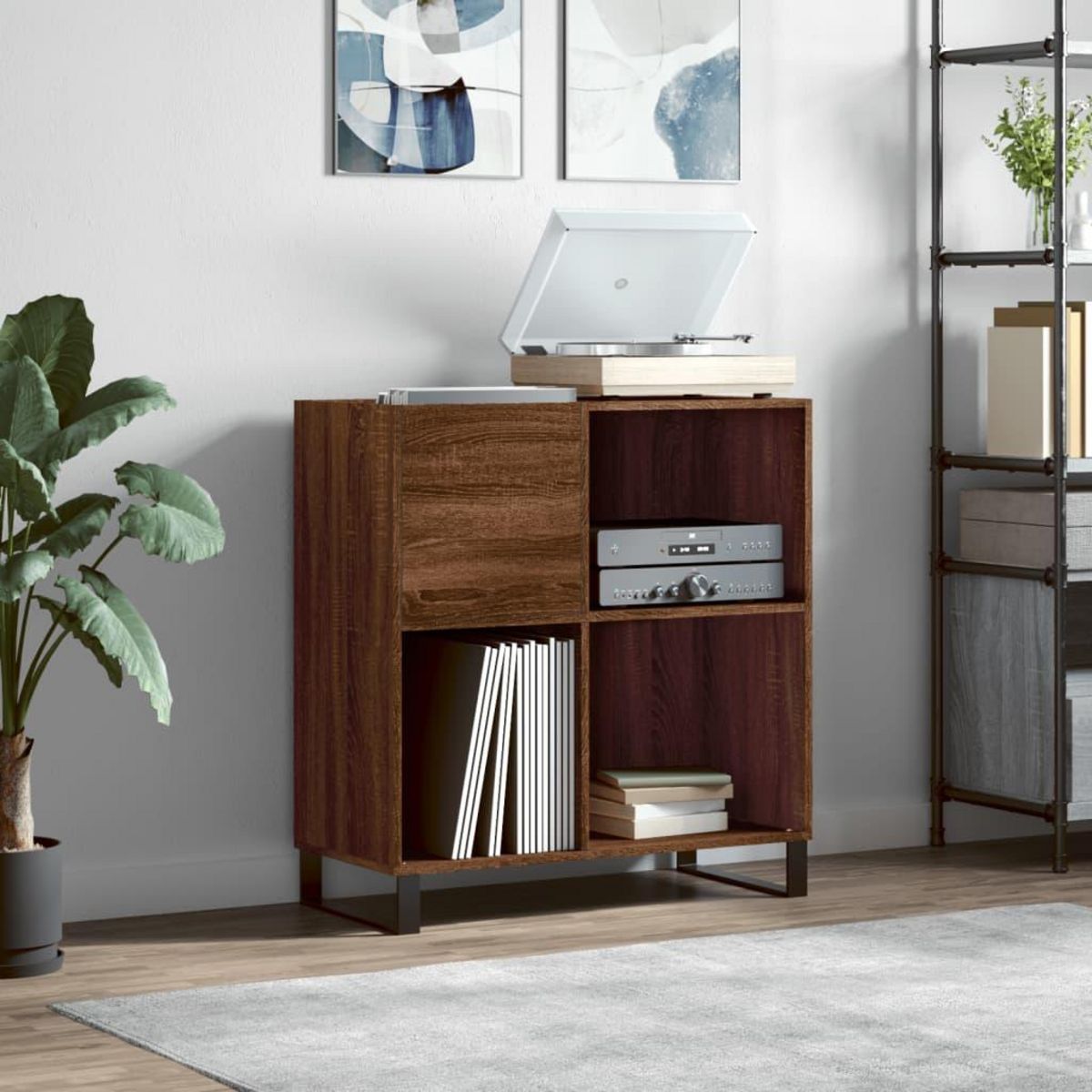 VIDAXL Armoire a disques chene marron 84,5x38x89 cm bois d'ingenierie
