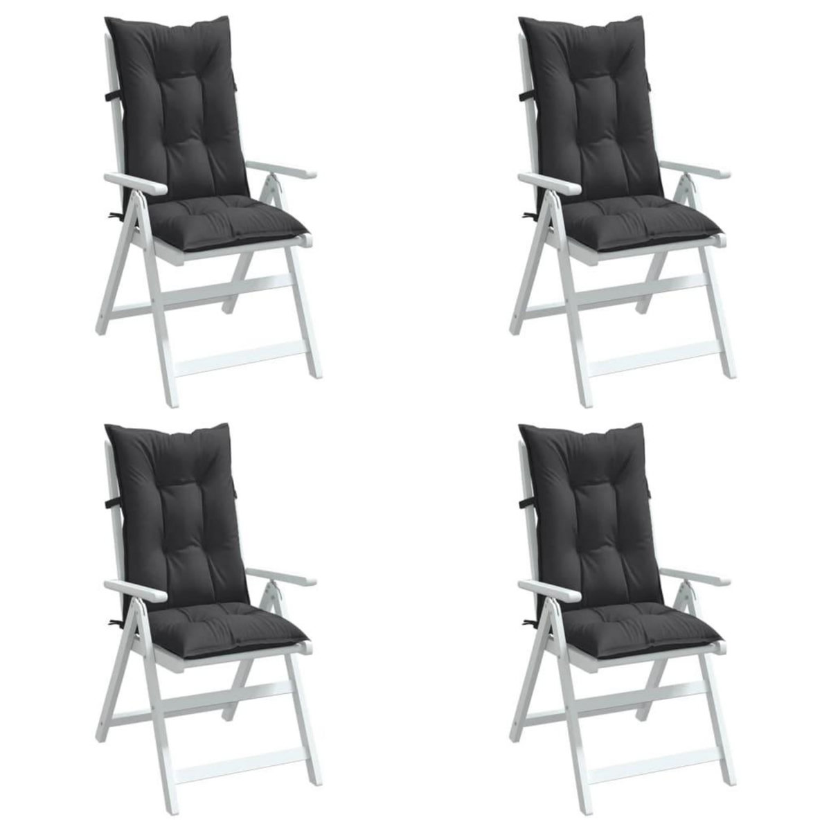 VIDAXL Coussins de chaise a dossier haut lot de 4 anthracite melange