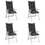 VIDAXL Coussins de chaise a dossier haut lot de 4 anthracite melange