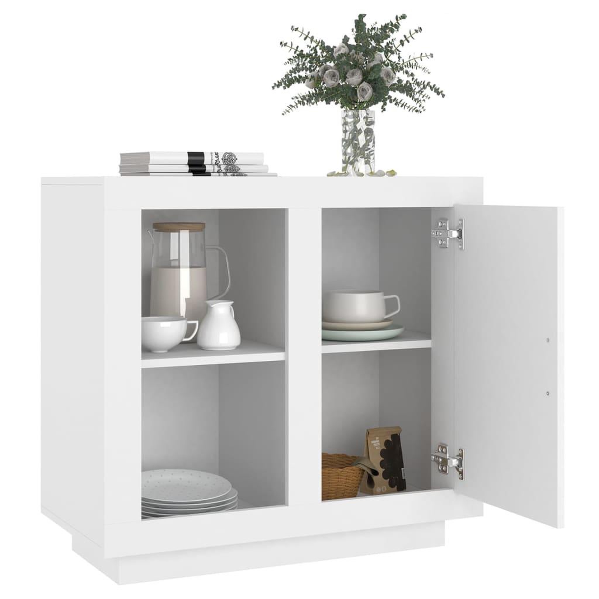 Voir la diapositive 4 : VIDAXL Buffet Blanc 80x40x75 cm