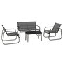 Voir la diapositive 1 : OUTSUNNY Ensemble salon de jardin 2 fauteuils canapé 2 places table basse