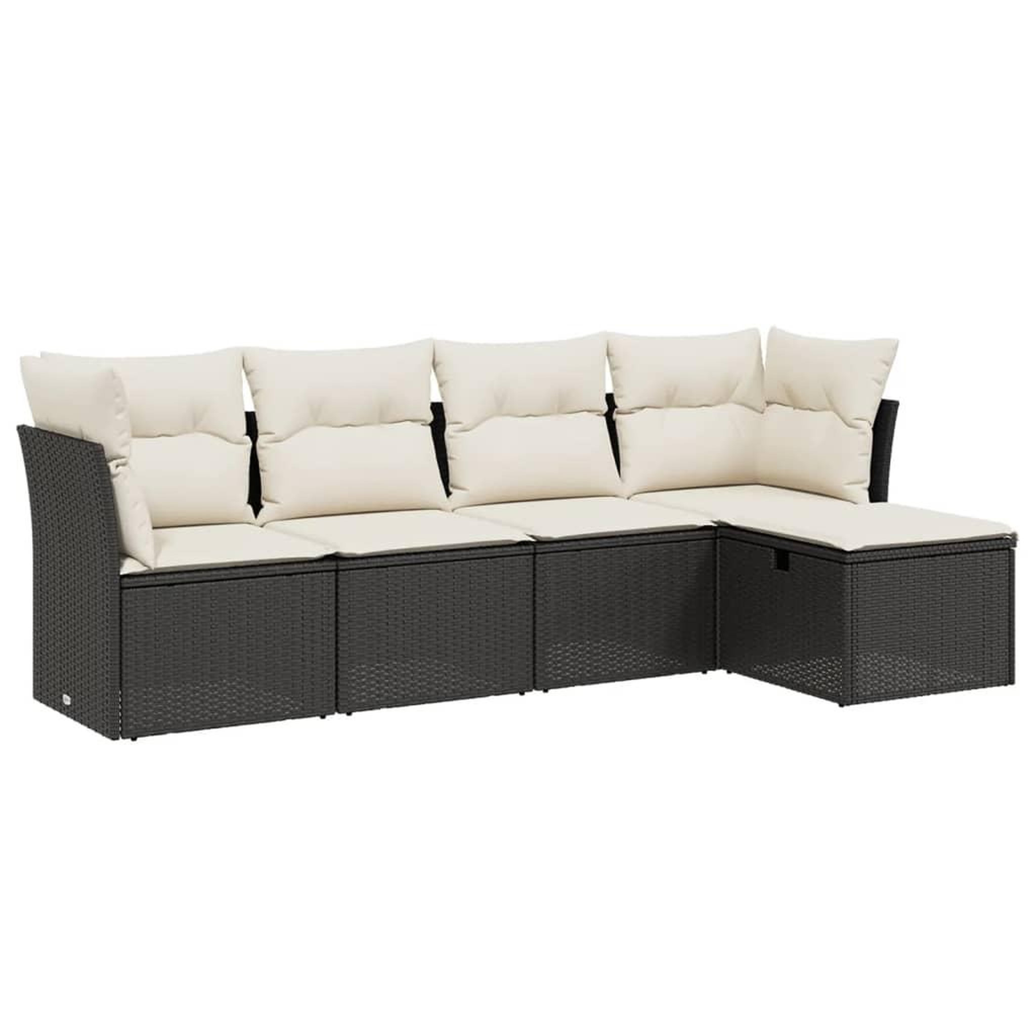 Voir la diapositive 2 : VIDAXL Salon de jardin 5 pcs avec coussins noir resine tressee