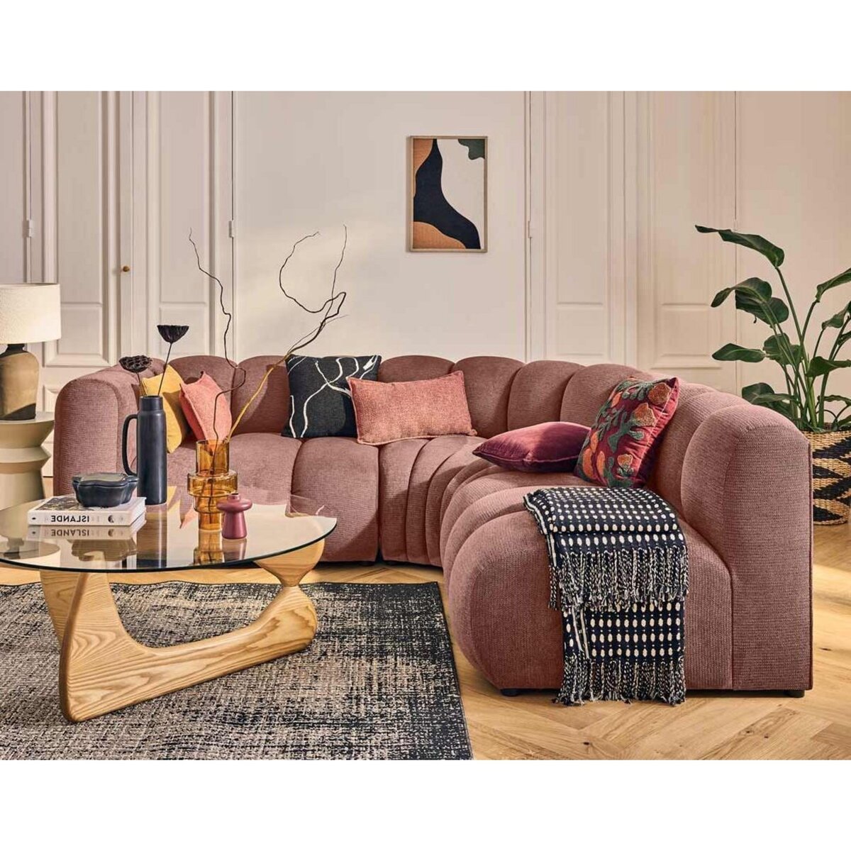 LISA DESIGN Debbie - module d'assise gauche en tissu texturé