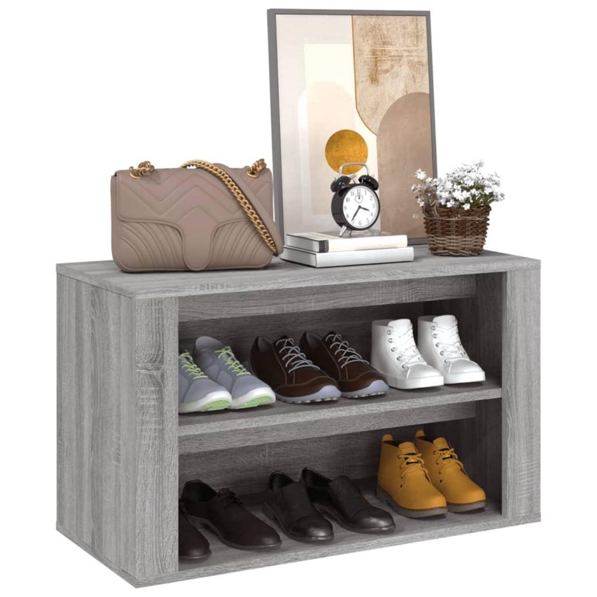 VIDAXL Etagere a chaussures Sonoma gris 75x35x45 cm Bois d'ingenierie