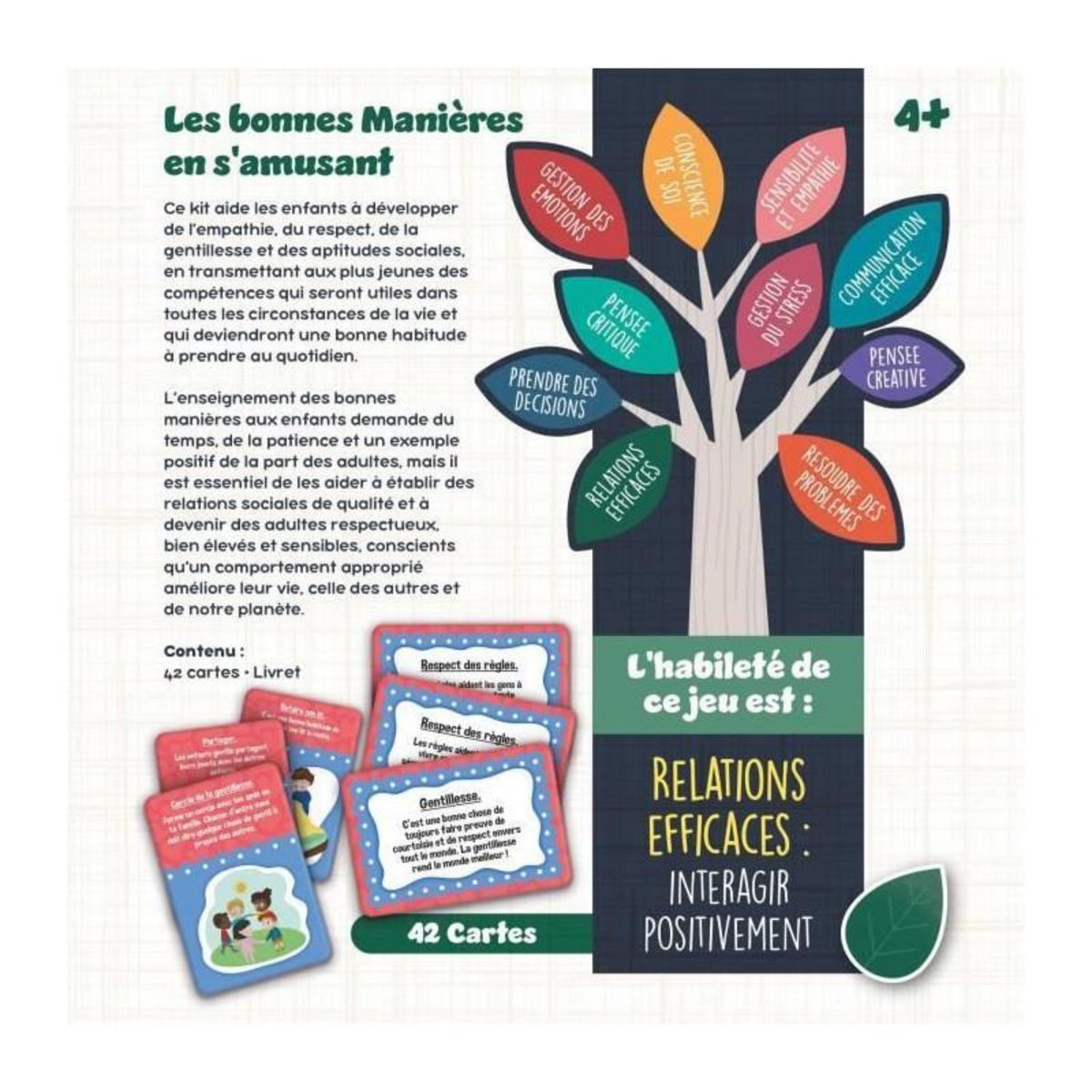 LISCIANI GIOCHI Jeu de cartes des bonnes manieres - Jeu Éducatif - LIFE SKILLS - Cartes illustrées