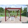 Voir la diapositive 5 : Pergola Bioclimatique autoportée 3x4 m - Aluminium - Rouge basque/blanc -  VS OmBREA®