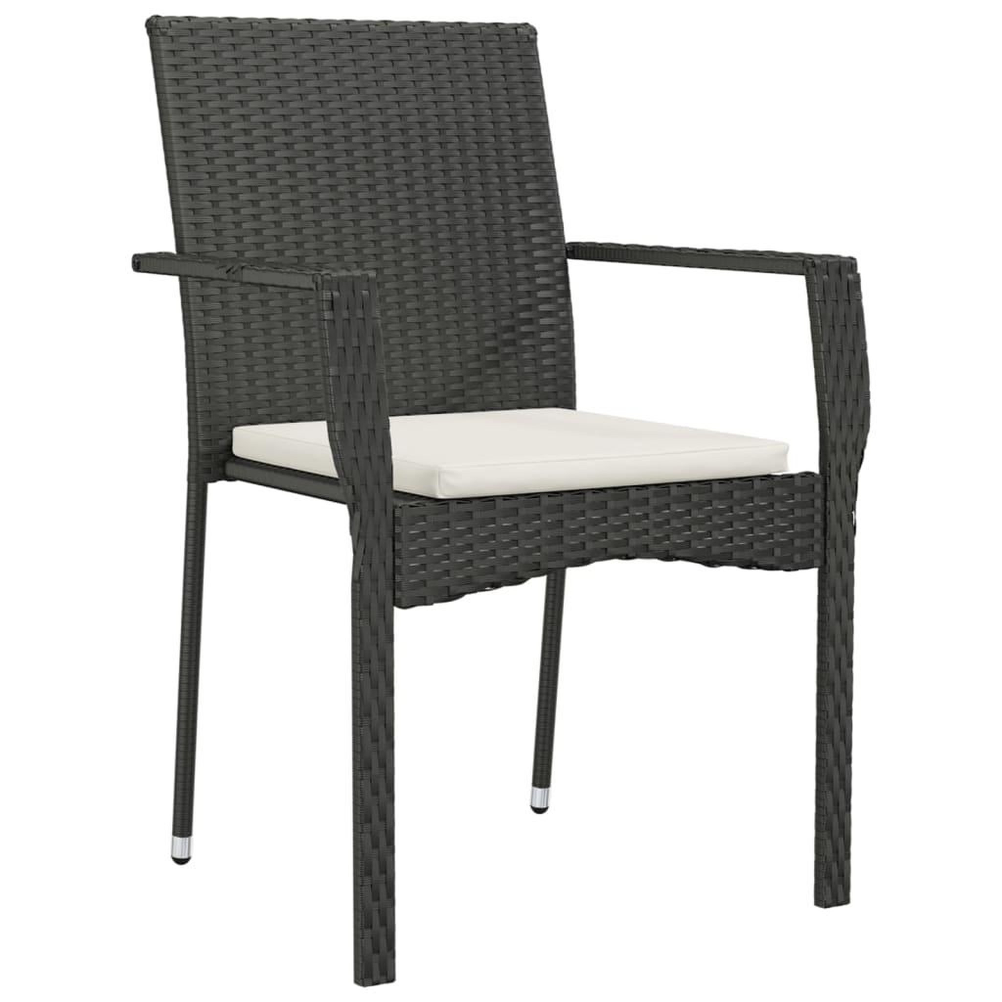 Voir la diapositive 5 : VIDAXL Ensemble a manger de jardin coussins 5pcs Noir Resine tressee