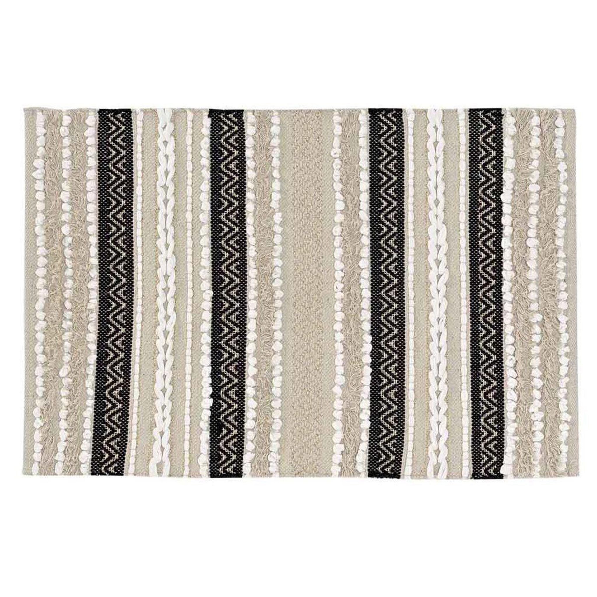 Douceur d'Intérieur Tapis déco  mirage  60x90cm naturel & noir