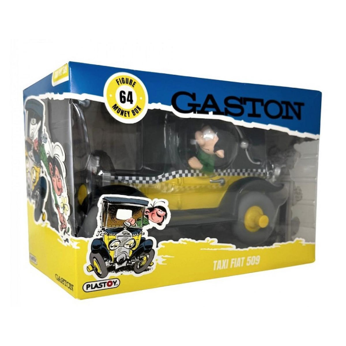 Plastoy Tirelire figurine Gaston taxi fiat 509