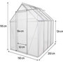 Voir la diapositive 4 : Habitat et Jardin Serre jardin polycarbonate 250 x 190 x 195 cm  Basilic  - 4,75 m² - Gris