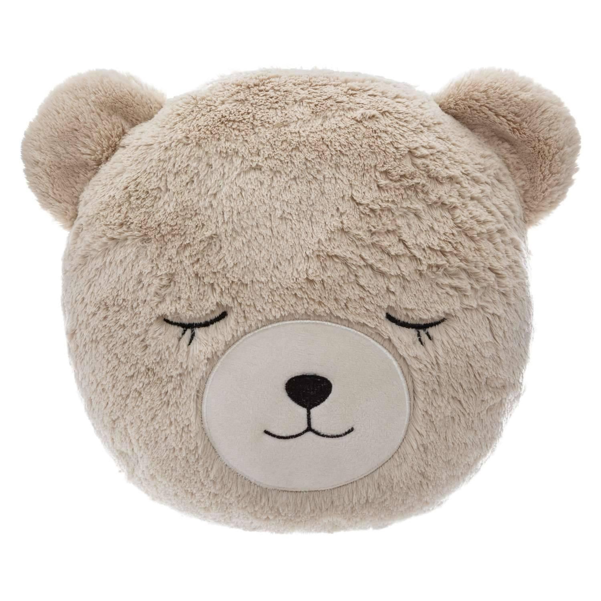Voir la diapositive 1 : Atmosphera Kids Coussin enfant rond Ourson - Diam 28 cm - Beige