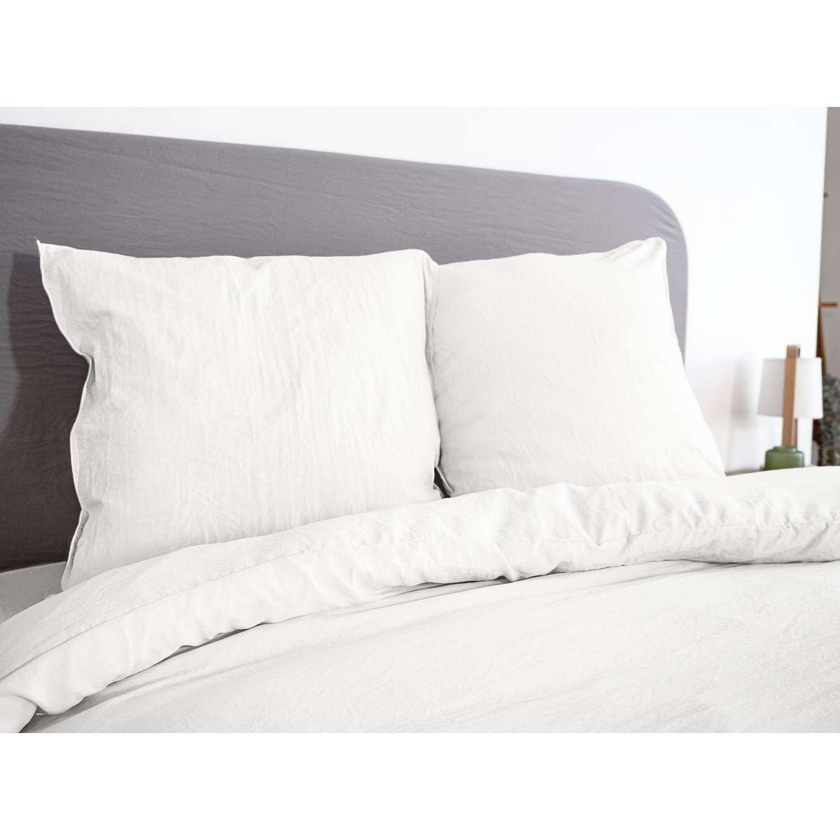 COTE DECO Parure de lit - 100% microfibre lavée