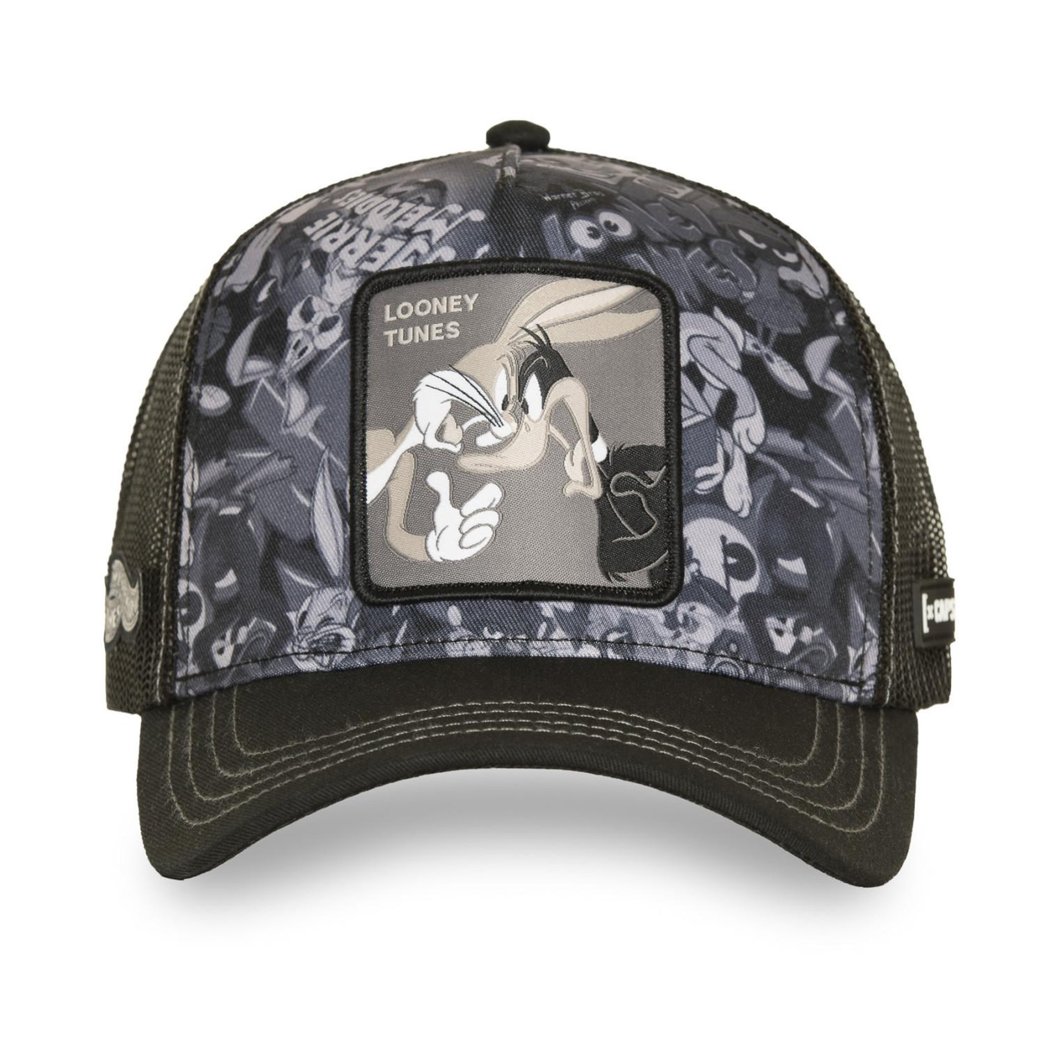 Voir la diapositive 2 : CAPSLAB Casquette trucker avec filet et patch looney tunes duo