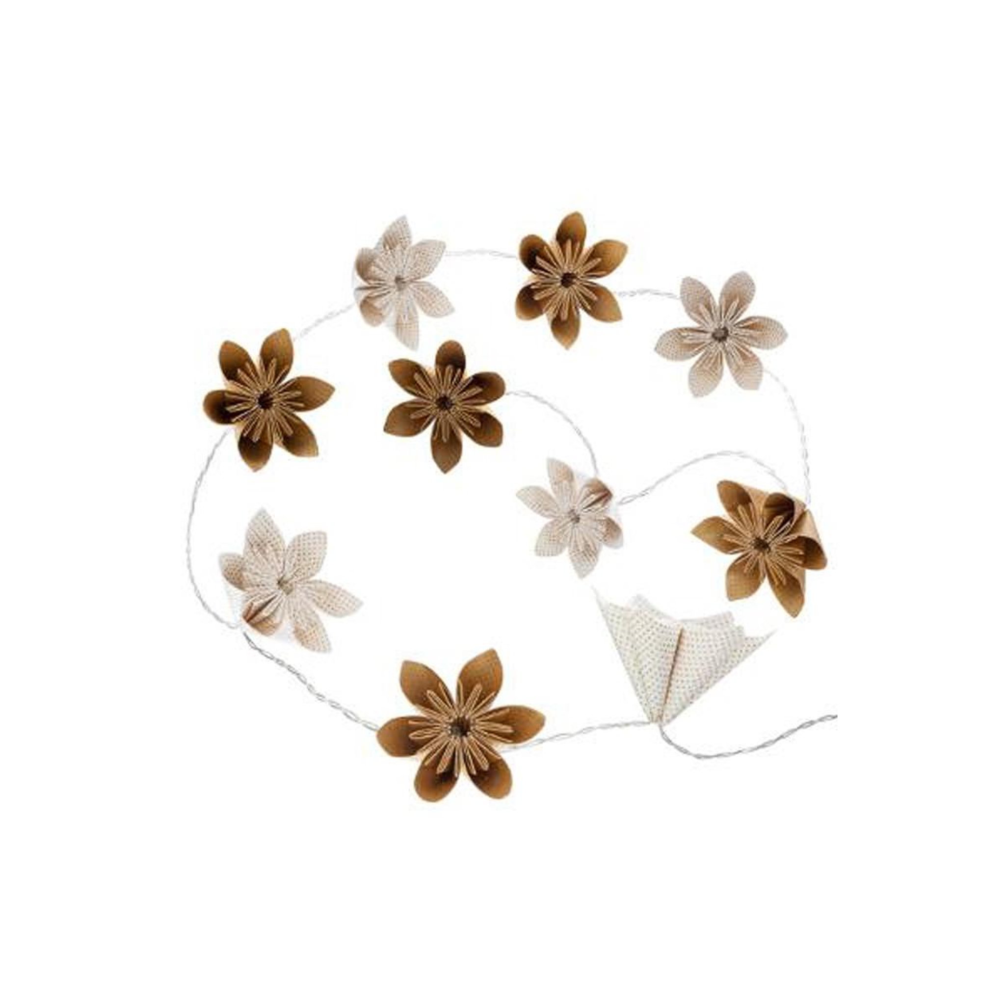 ATMOSPHERA Guirlande led  10 fleurs  23cm or