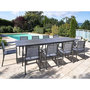 Voir la diapositive 2 : Jardiline Table rectangulaire extensible en aluminium aspect teck gris SANTORIN - 10 places - Jardiline
