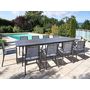 Voir la diapositive 2 : Jardiline Table rectangulaire extensible en aluminium aspect teck gris SANTORIN - 10 places - Jardiline