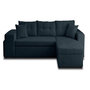 Voir la diapositive 1 : BEST MOBILIER California - canapé d'angle réversible 4 places - convertible avec coffre, étagère et poufs - en velours texturé