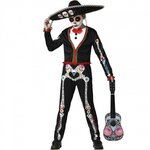 ATOSA Déguisement squelette mariachi mexicain  - Garçon - 5/6 ans (110 à 116 cm)