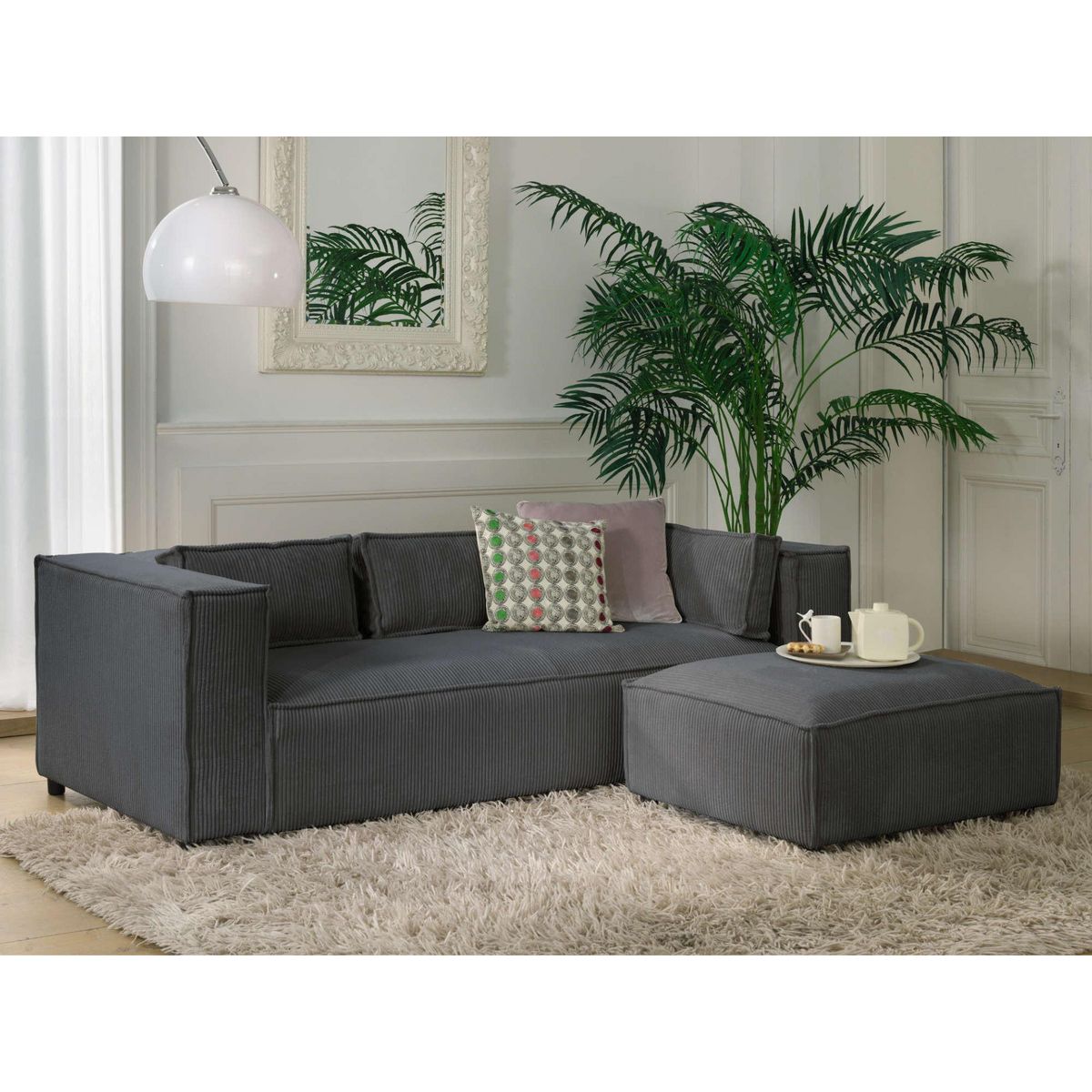 LISA DESIGN Stella - canapé fixe 3 places - en velours côtelé - style contemporain