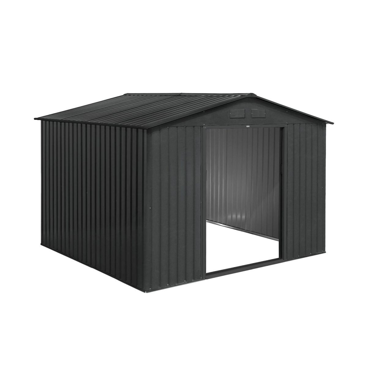 SWEEEK Abri de jardin en métal - Calaisis - 7.06m² gris anthracite et blanc - Cabane à outils avec deux portes coulissantes. kit de fixation sol inclus. maison de rangement. remise