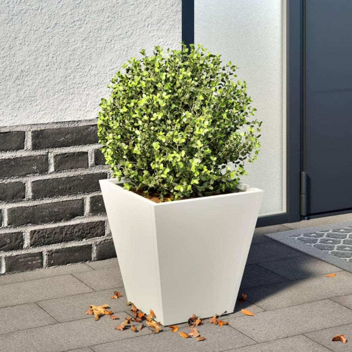 VIDAXL Jardiniere blanc 30x30x30 cm acier