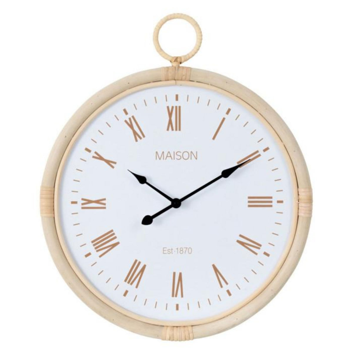 Paris Prix Horloge Murale en Rotin  Kyr  48cm Blanc