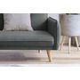 Voir la diapositive 4 : CONCEPT USINE Canapé scandinave convertible 3 places en tissu gris foncé NORA