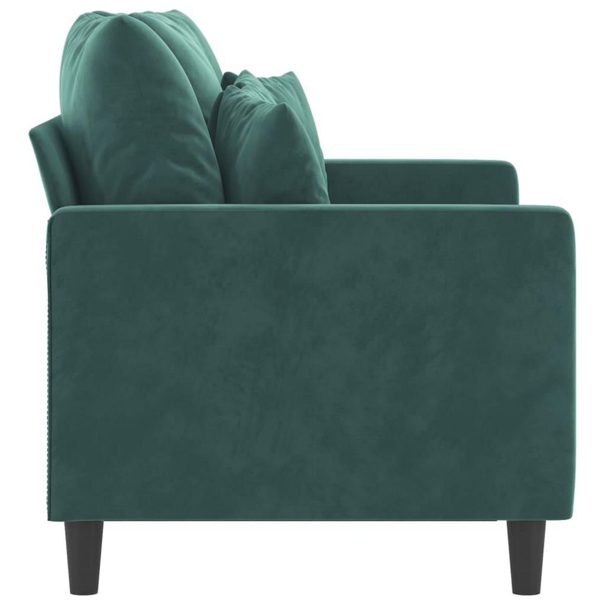 VIDAXL Canape a 2 places Vert fonce 120 cm Velours