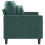 Voir la diapositive 4 : VIDAXL Canape a 2 places Vert fonce 120 cm Velours