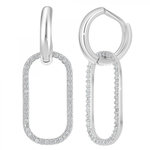 SC CRYSTAL Boucles d'oreilles  SC Crystal ornées de Cristaux scintillants en Métal rhodié