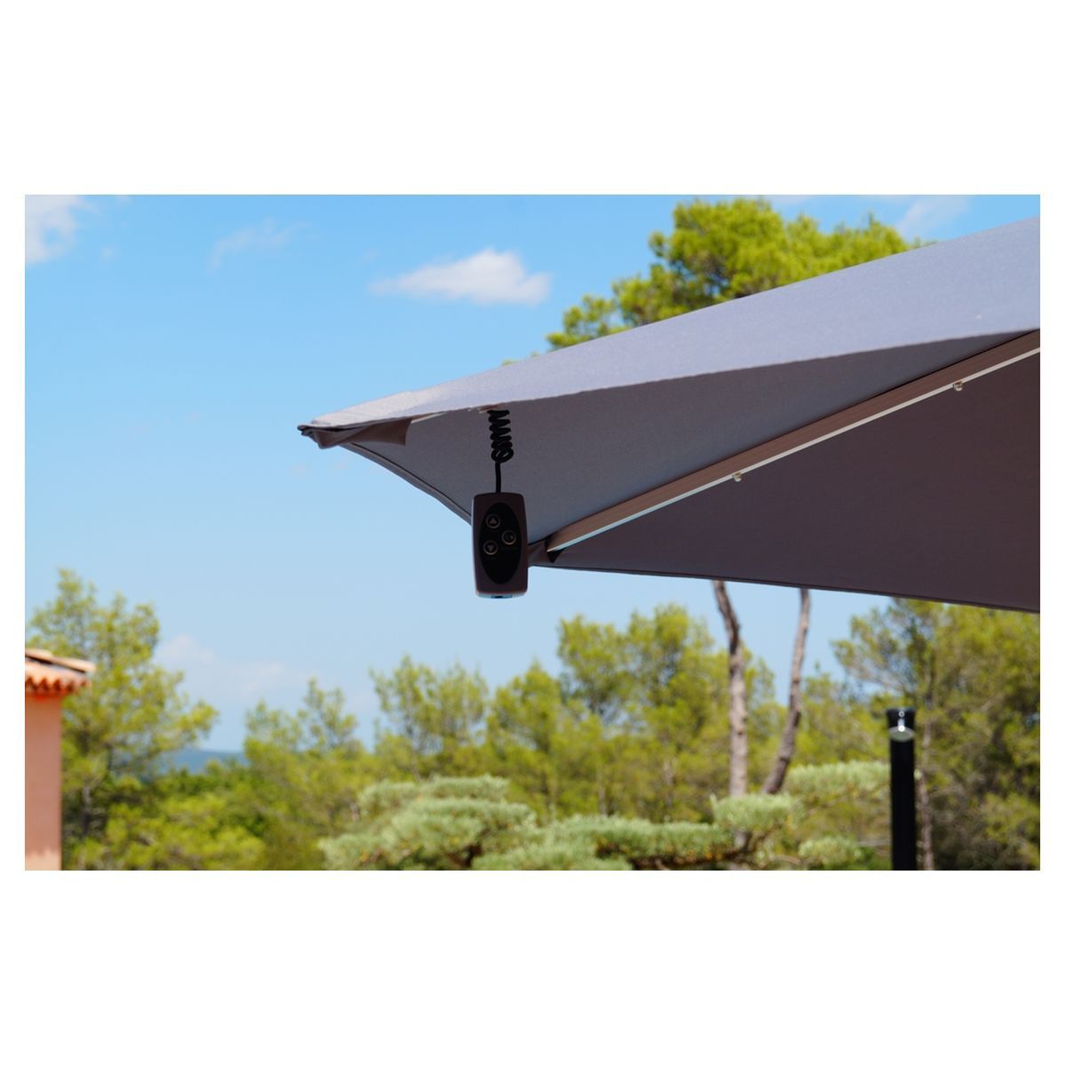 Givex Parasol droit à led gris LUXURY