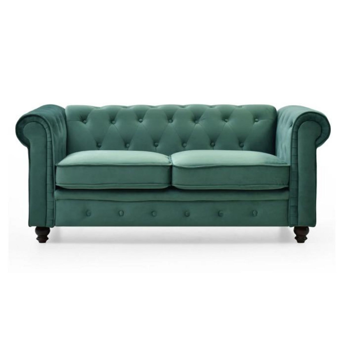 Paris Prix Canapé 2 Places Velours  Chesterfield  158cm Vert